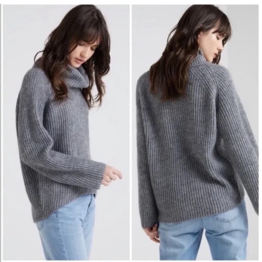 J. Crew Point Sur Ribbed Mohair Cowlneck Sweater